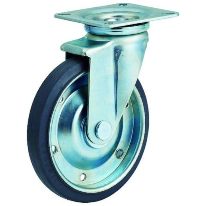 TRUSCO　プレス製運搬車用オプション　台車　ドンキーカート500シリーズ用キャスター　Φ200　自在　グレーゴム　