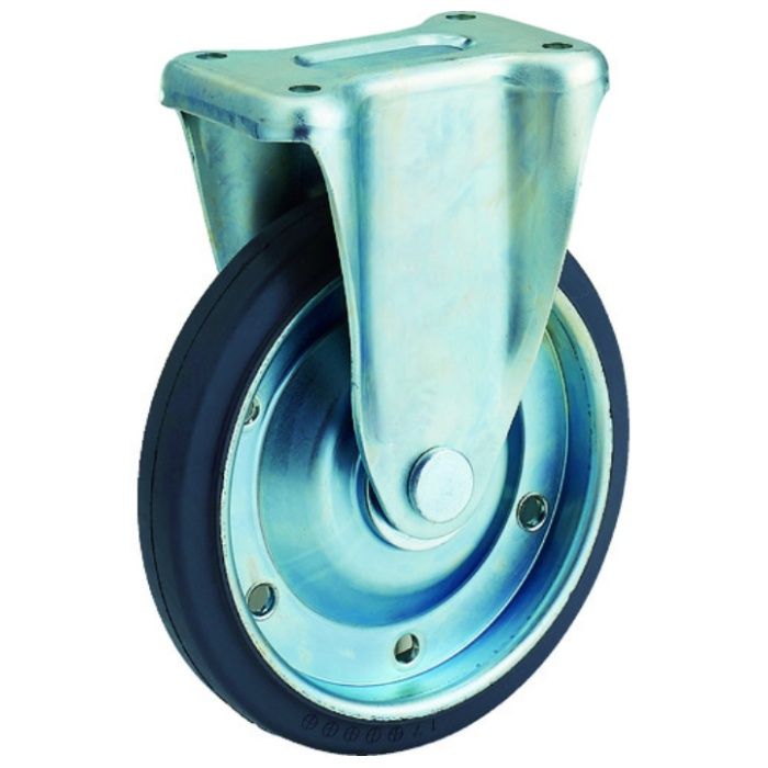 TRUSCO　プレス製運搬車用オプション　台車　ドンキーカート500シリーズ用キャスター　Φ200　許容荷重2500N　固定　グレーゴム　
