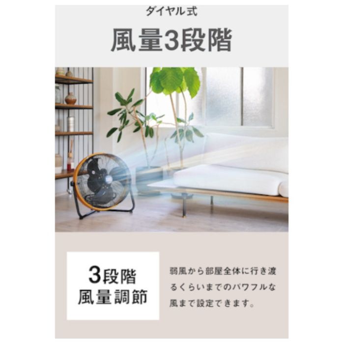 CAT　工場扇　45cm(壁・床タイプ)羽根軸180°半転機能付　イエローの説明画像3