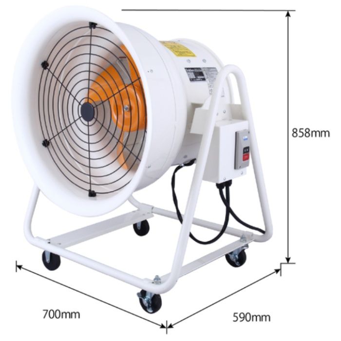 Suiden　送風機　こでかファン　ハネ径400mm　低騒音タイプ　100V　角度調節可能　4輪キャスター付の説明画像2