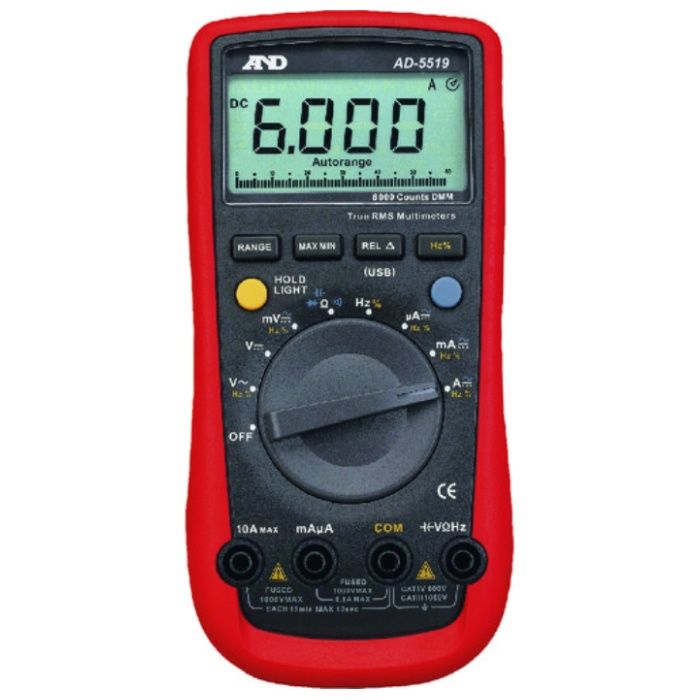 A&D　6000カウント　デジタルマルチメーター　AD-5519