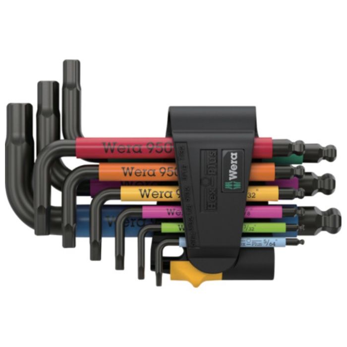 Wera　950/9　ヘックスプラス　マルチカラーインペリアル3　Lキーセット、　ブラックレーザー