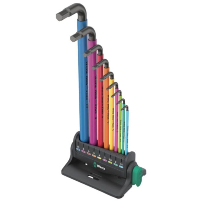 Wera　950/9　ヘックスプラスマルチカラー3　Lキーセット　ミリサイズ　ブラックレーザー