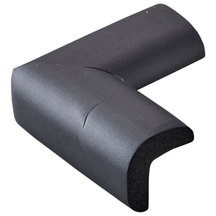 緑十字　コーナー用ガードクッション　V型タイプ　ブラック　70×70×34mm　裏テープ付