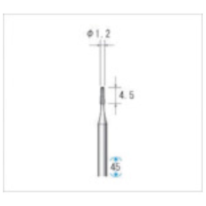 ナカニシ　精密スチールカッター　12本入　テーパー型　φ1.2×4.5×軸φ2.34
