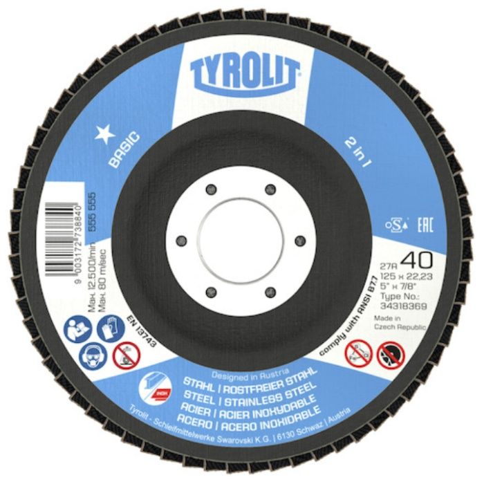 TYROLIT　【売切廃番】フラップディスク　ベーシックタイプ　125mm　#120