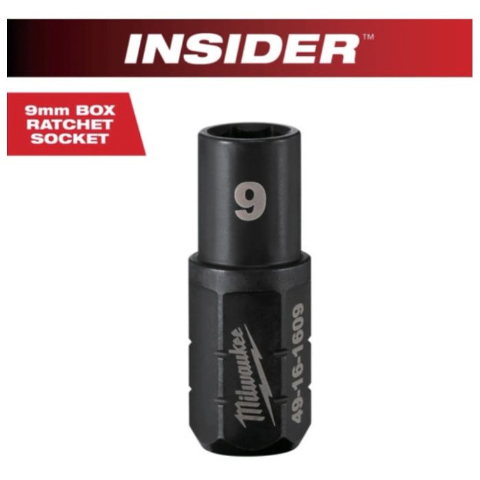 milwaukee　INSIDER　パススルーラチェット専用ソケット(貫通タイプ)　9mm