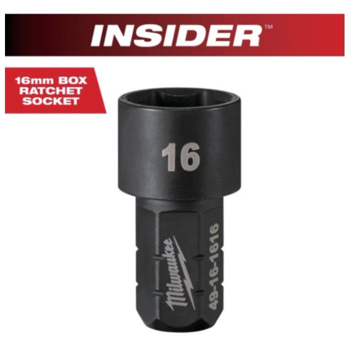 milwaukee　INSIDER　パススルーラチェット専用ソケット(非貫通タイプ)　16mm
