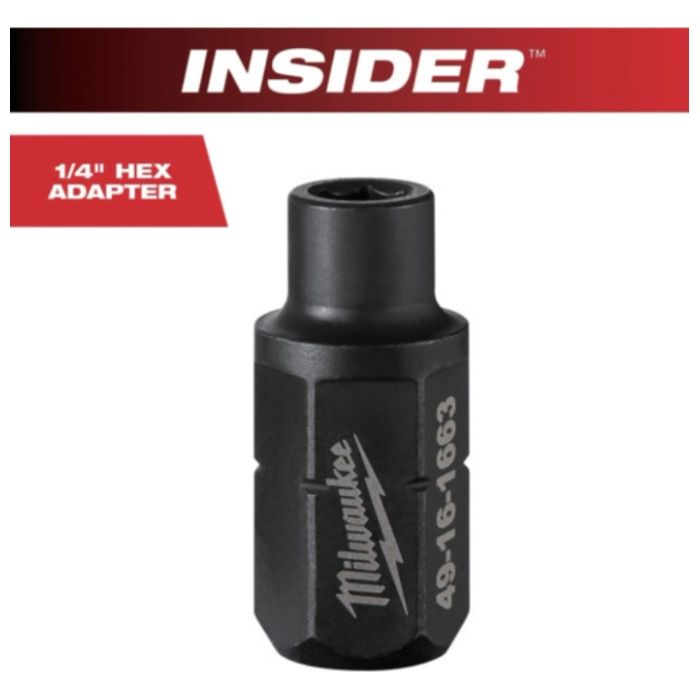milwaukee　INSIDER　パススルーラチェット専用　1/4インチ(6.35mm)　六角軸ドライバービット用アダプター