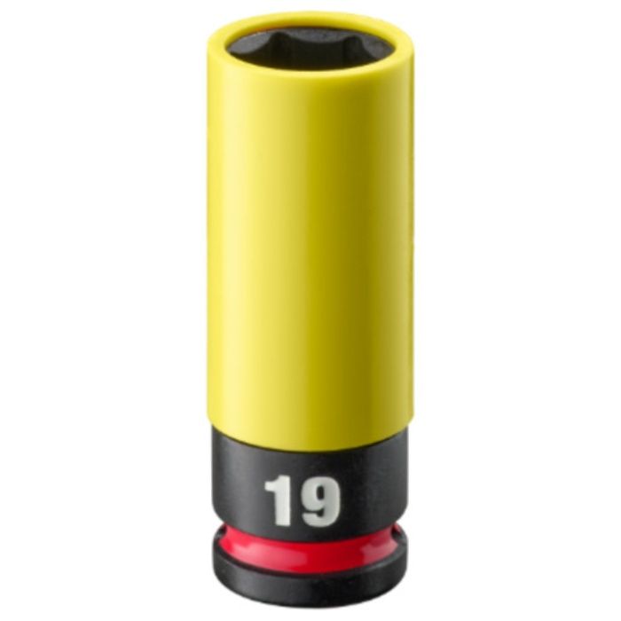 milwaukee　SHOCKWAVE　IMPACT　DUTY　ホイールナット用インパクトソケット　1/2インチ(12.7mm)角　19mm(黄)