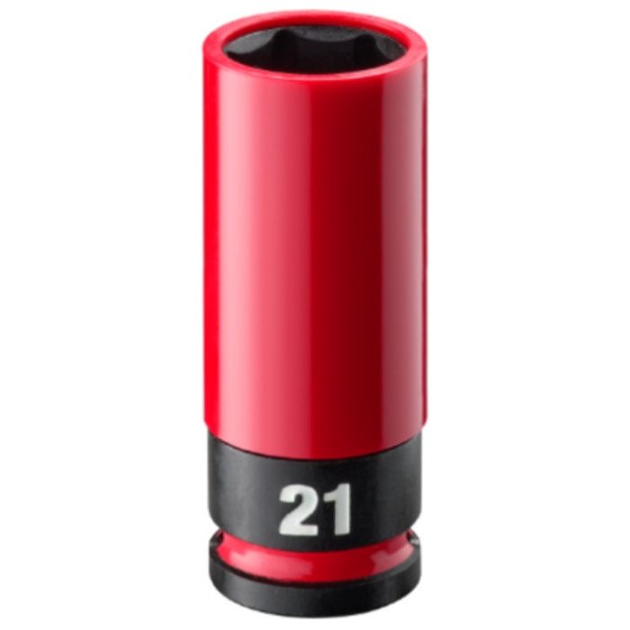 milwaukee　SHOCKWAVE　IMPACT　DUTY　ホイールナット用インパクトソケット　1/2インチ(12.7mm)角　21mm(赤)