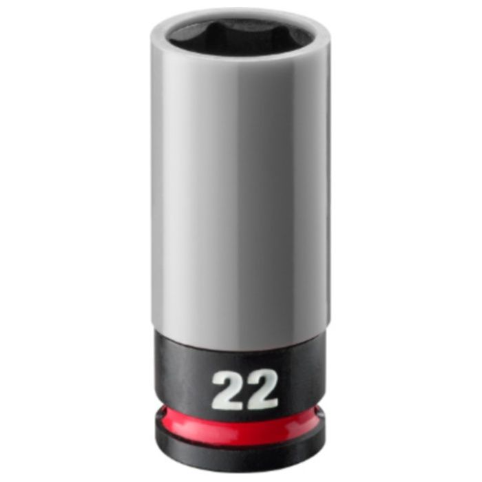 milwaukee　SHOCKWAVE　IMPACT　DUTY　ホイールナット用インパクトソケット　1/2インチ(12.7mm)角　22mm(灰)