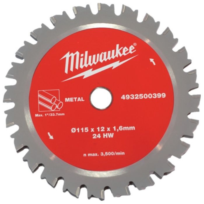 milwaukee　12mm　-　34mm鋼管カッター用交換刃(115mm　x　12mm　x　24T)