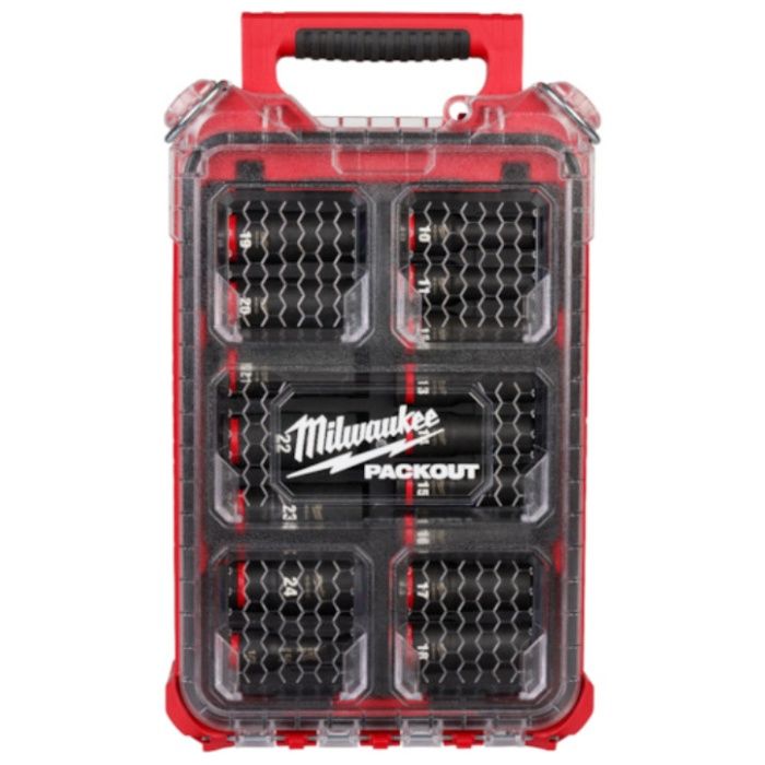 milwaukee　SHOCKWAVE　IMPACT　DUTY　ディープインパクトソケット　1/2インチ(12.7mm)角　16PCS　PACKOUTセット