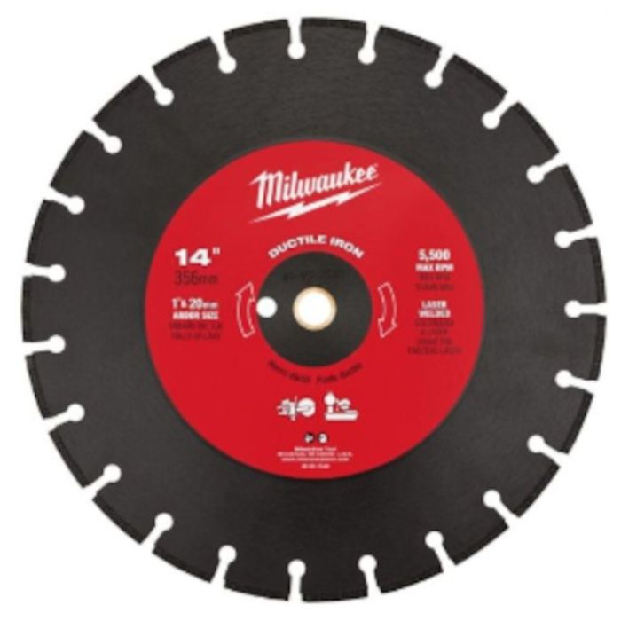 milwaukee　14インチ(356mm)ダイヤモンドブレード(セグメント型・ダクタイル鋳鉄用)