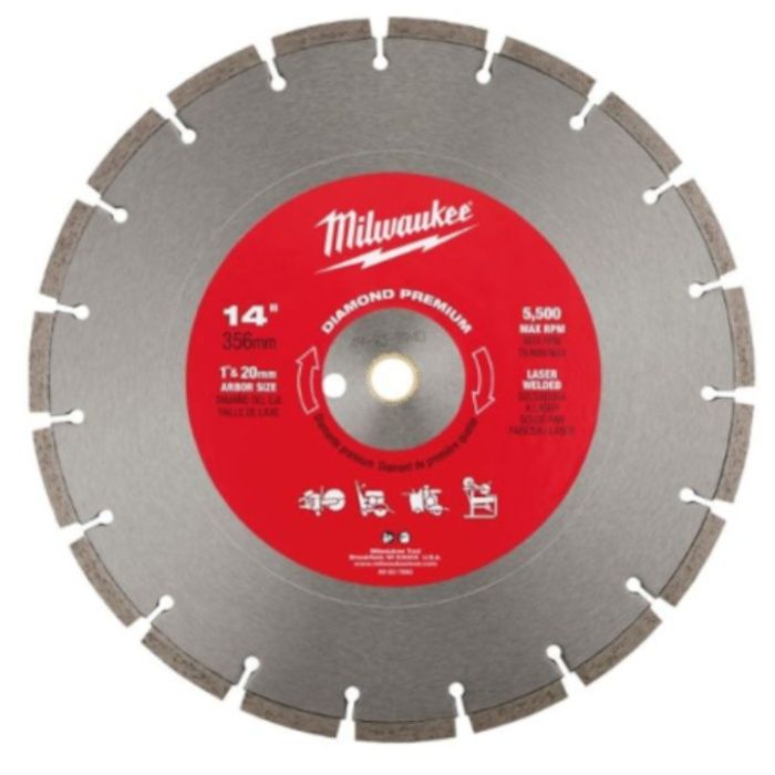 milwaukee　14インチ(356mm)ダイヤモンドブレード(プレミアムセグメント型)