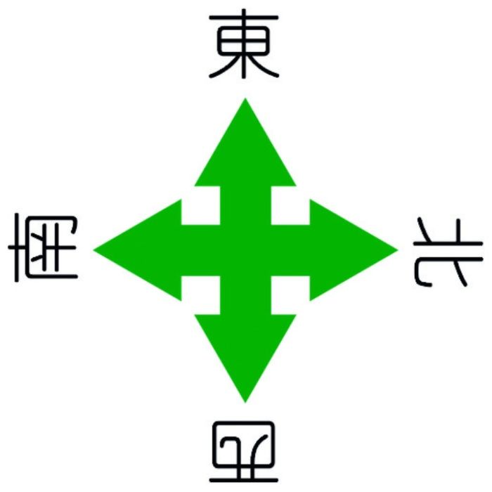 グリーンクロス　クレーン標識　300角　天井取付タイプ　東西南北