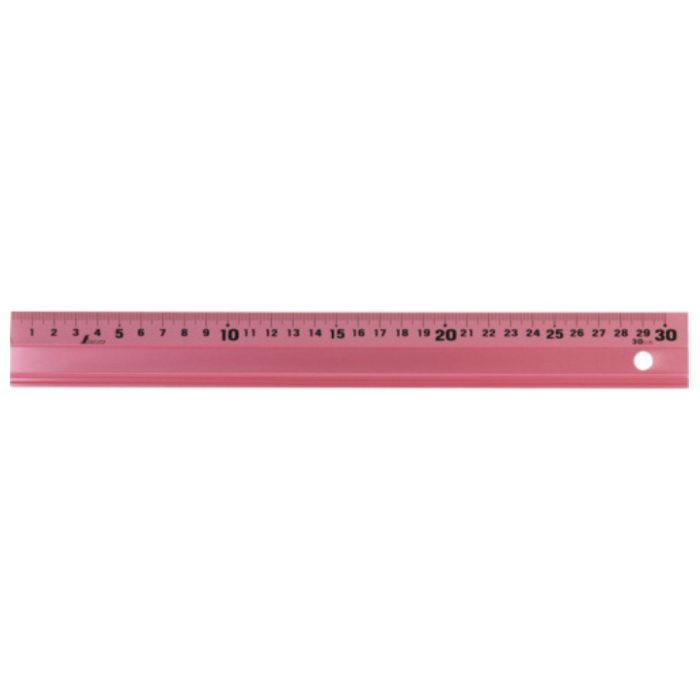 シンワ　アルミ直尺　アル助30cm　ペールピンク