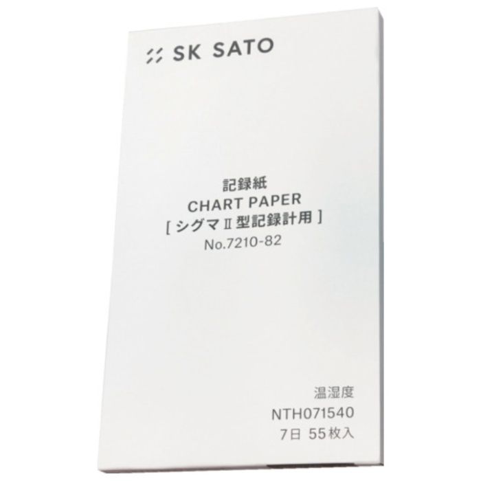 佐藤　記録紙　シグマ2型温湿度計用7日巻　(7210-82)　(55枚入)