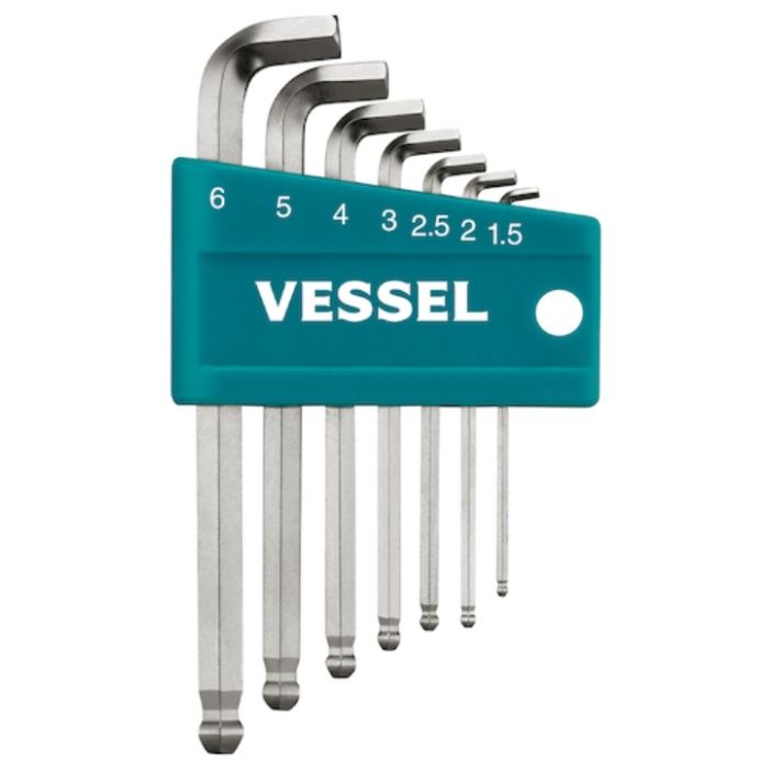VESSEL　六角棒レンチセット　8207BP-S　本締めボールポイントレンチ　7本組ショート