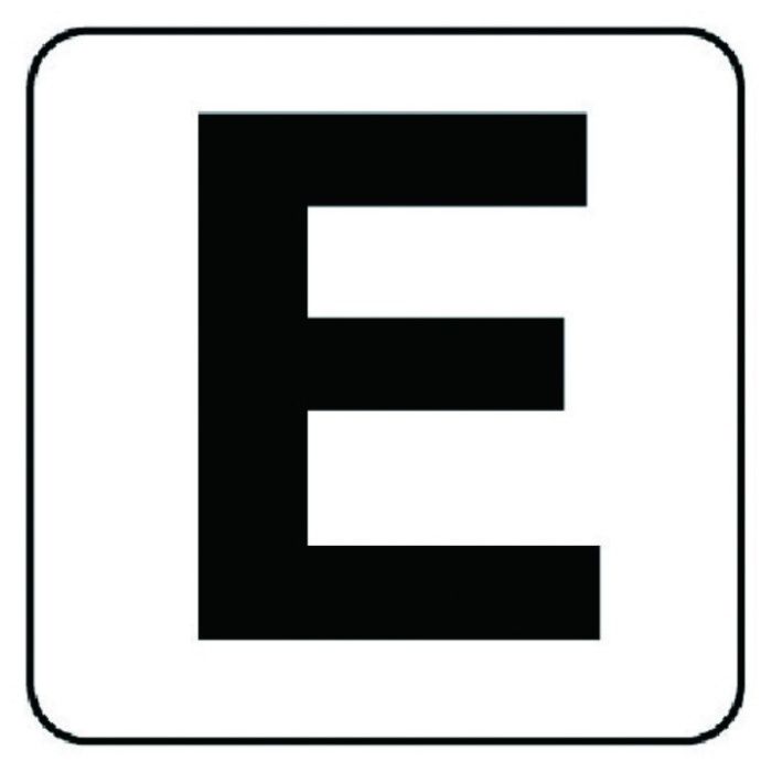 ユニット　アルファベット表示ステッカーE　5枚組　(小)　50×50