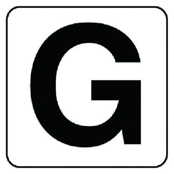 ユニット　アルファベット表示ステッカーG　5枚組　(小)　50×50