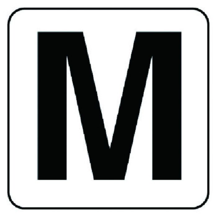 ユニット　アルファベット表示ステッカーM　5枚組　(中)　100×100