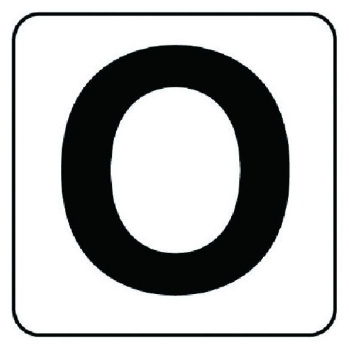 ユニット　アルファベット表示ステッカーO　5枚組　(中)　100×100