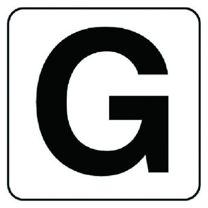 ユニット　アルファベット表示ステッカーG　5枚組　(大)　150×150