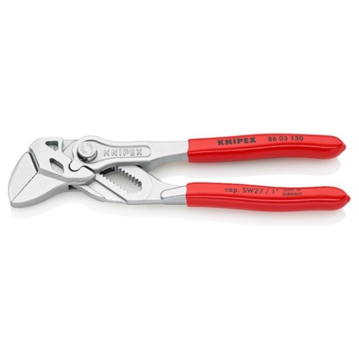 KNIPEX　プライヤーレンチ　ソフトプラスチックハンドル　クロムメッキ　150mm(SB展示販売パッケージ仕様)