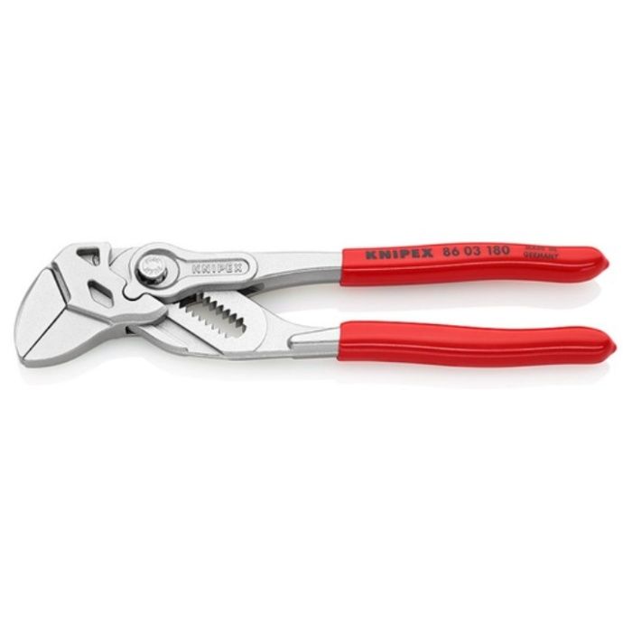 KNIPEX　プライヤーレンチ　ソフトプラスチックハンドル　クロムメッキ　180mm(SB展示販売パッケージ仕様)