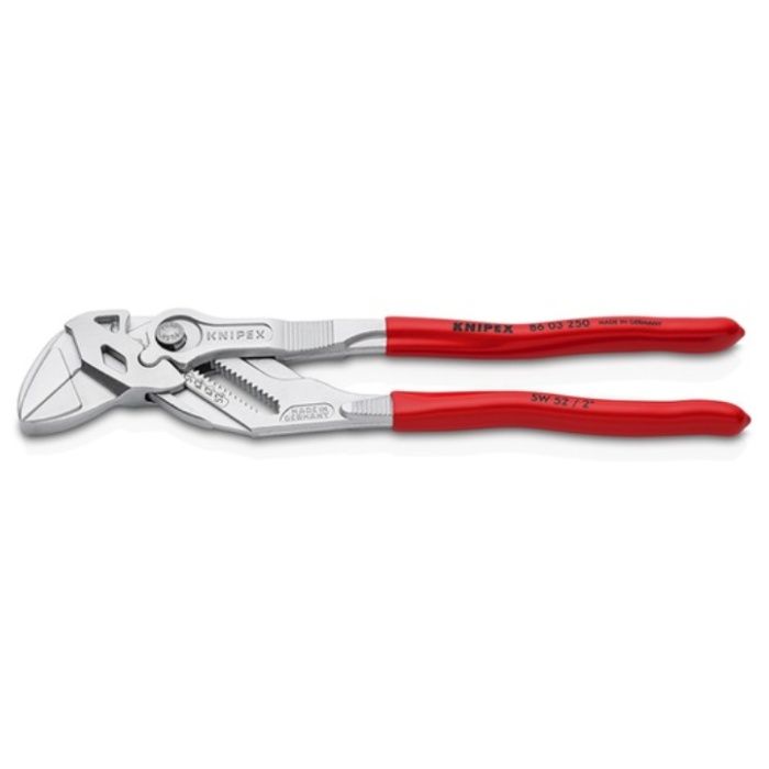 KNIPEX　プライヤーレンチ　ソフトプラスチックハンドル　クロムメッキ　250mm(SB展示販売パッケージ仕様)