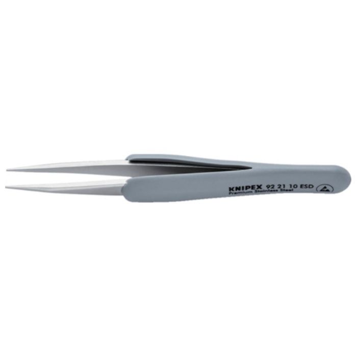 KNIPEX　ラバーハンドル付き精密ピンセット　先丸　123ММ
