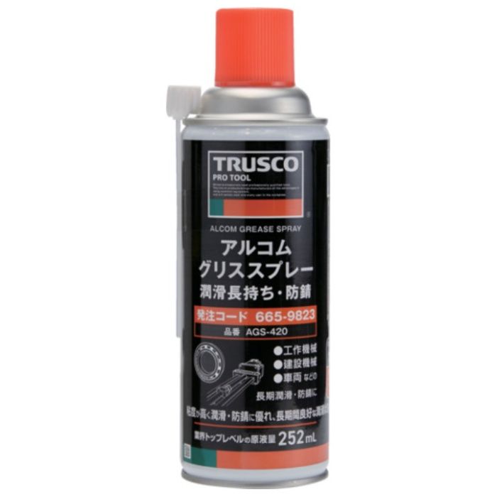 TRUSCO　【一時受注停止】アルコムグリススプレー　潤滑長持ち・防錆　420ml