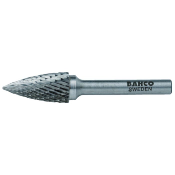 BAHCO　トンガリ形超硬ロータリーバー　ステンレス用　シングルカット　刃径12mm