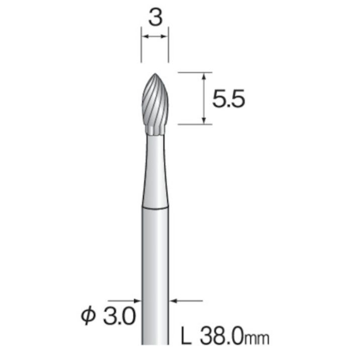 Minimo　超硬カッター　スパイラルカット　Φ3　軸径3.0mm