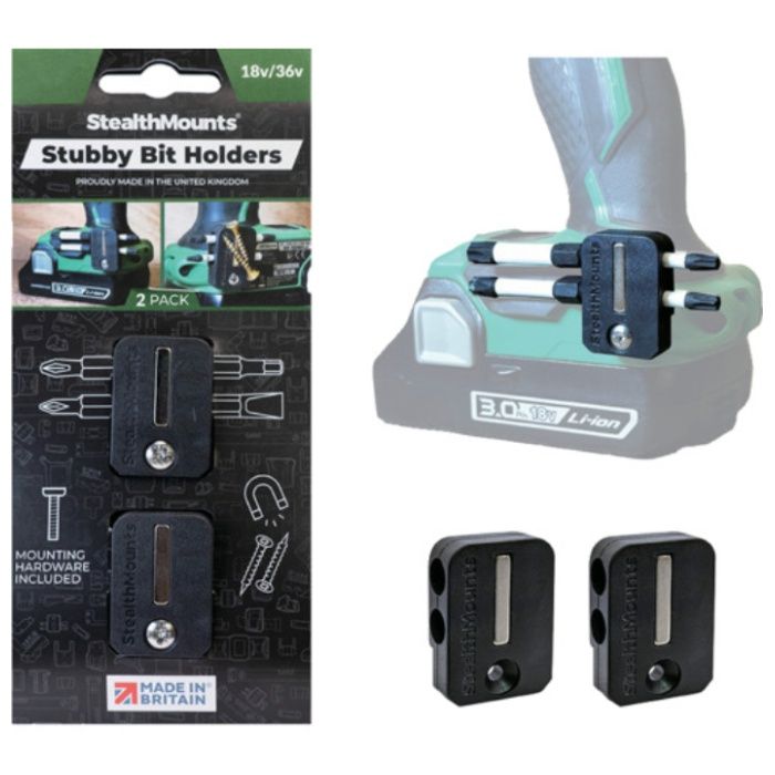 ステルスマウント　ツールホルダー　ハイコーキ用Stubbyビットホルダー　ブラック　2個入り