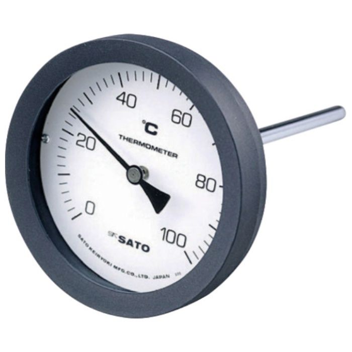 佐藤　バイメタル式温度計　BM-T-100P　0〜100℃　150L　(2080-16)
