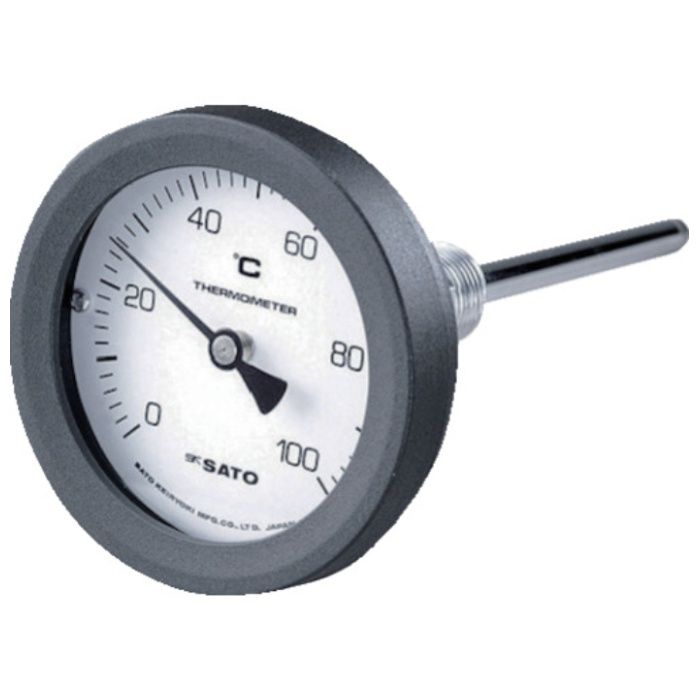 佐藤　バイメタル式温度計BM-T-75P　0〜100℃100L(2090-00)