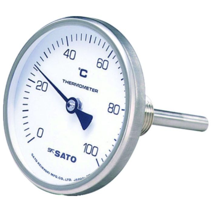 佐藤　バイメタル式温度計BM-T-75S　0〜100℃100L(2110-22)