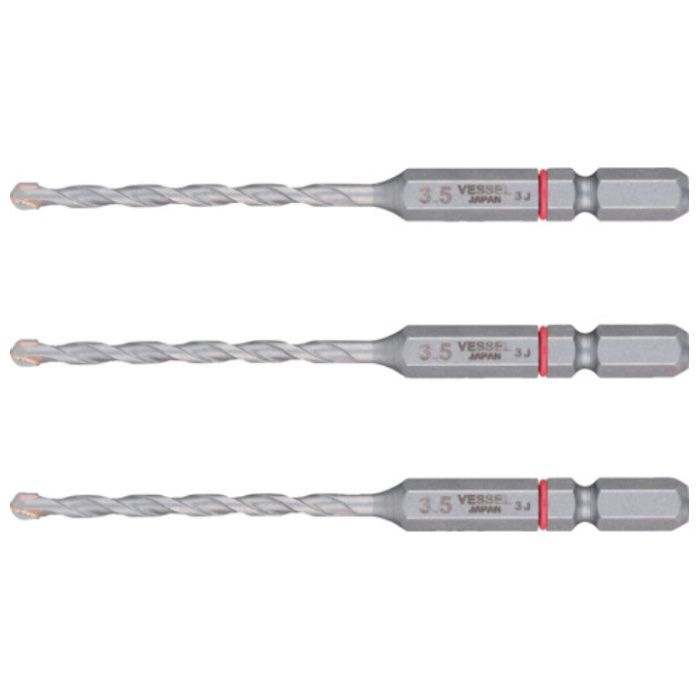 VESSEL　CPD3S-3.5　磁器タイル用ドリル3本組