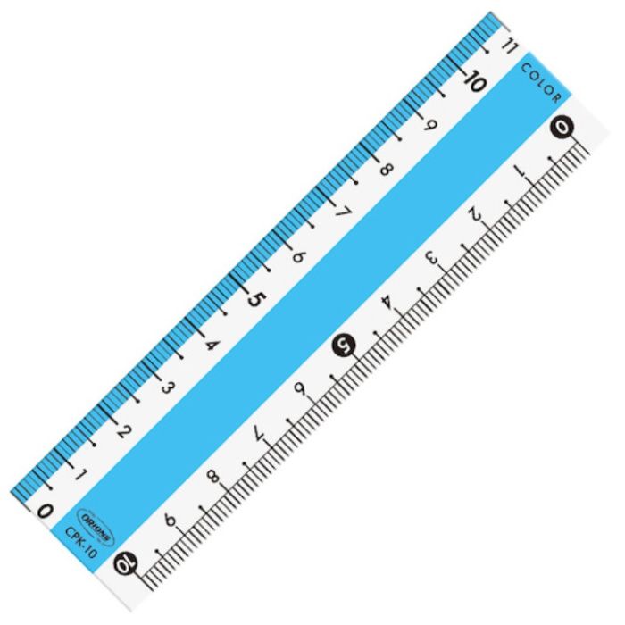 共栄プラスチック　カラー直線定規　10cm　ブルー