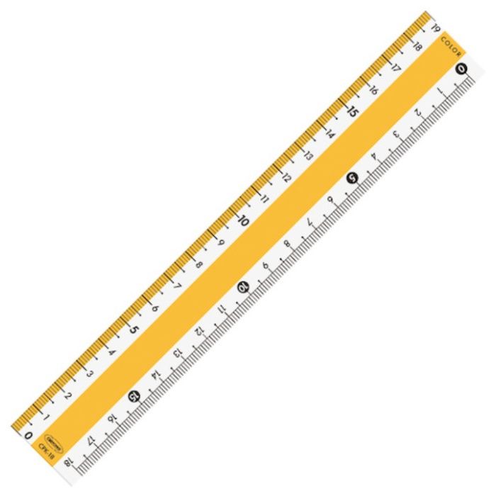 共栄プラスチック　カラー直線定規　18cm　イエロー