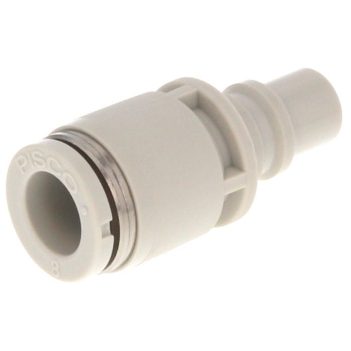 PISCO　ライトカップリング　15シリーズプラグ　ストレートワンタッチ継手タイプ　6mm　ライトグレー仕様