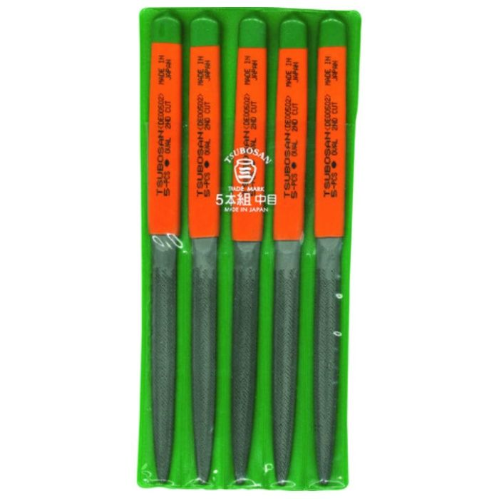 ツボサン　組ヤスリ　5本組　楕円　中目