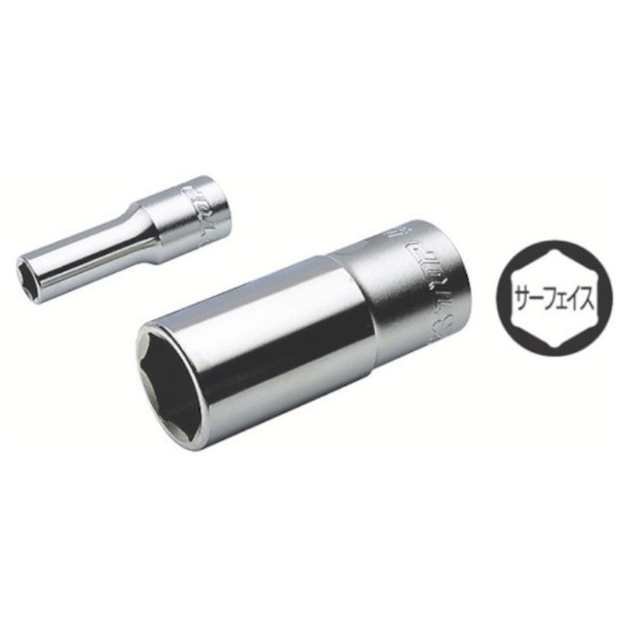 TOP　サーフェイスディープソケット(パック入り)　差込角9.5mm　17mm