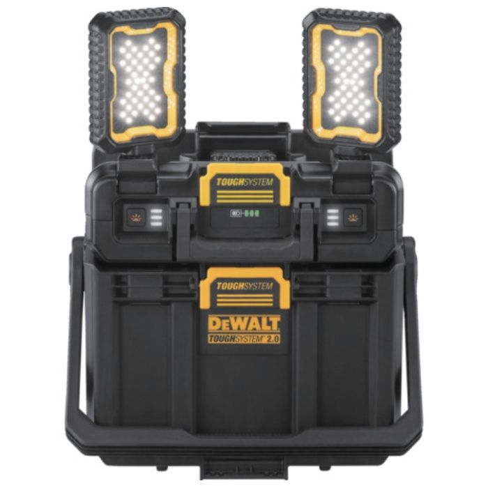 DEWALT　投光器・収納ボックス　　タフシステム2.0ライトボックスパワースタックセット　2000lm×2個