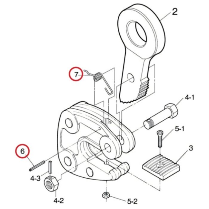 スーパー　形鋼クランプ(HLC・HLC-S)用ばね