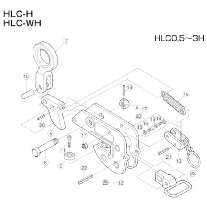 スーパー　横吊クランプ(HLC-H)用カムセット