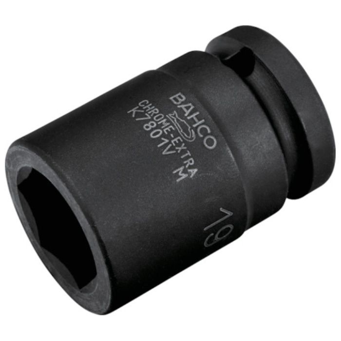 BAHCO　インパクト用ソケット　1/2”　対辺寸法19mm　全長45mm